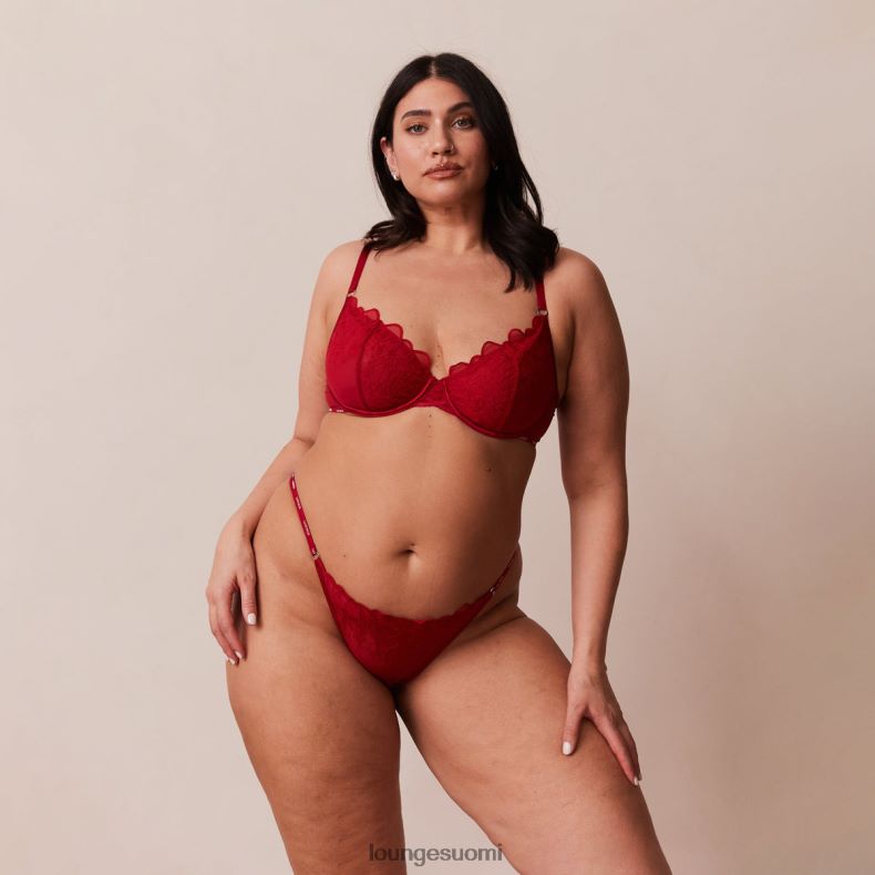 Lounge kuvitus parvekeliivit & stringit/housutsetti kastanjanruskea alusvaatteet naiset D46R2614