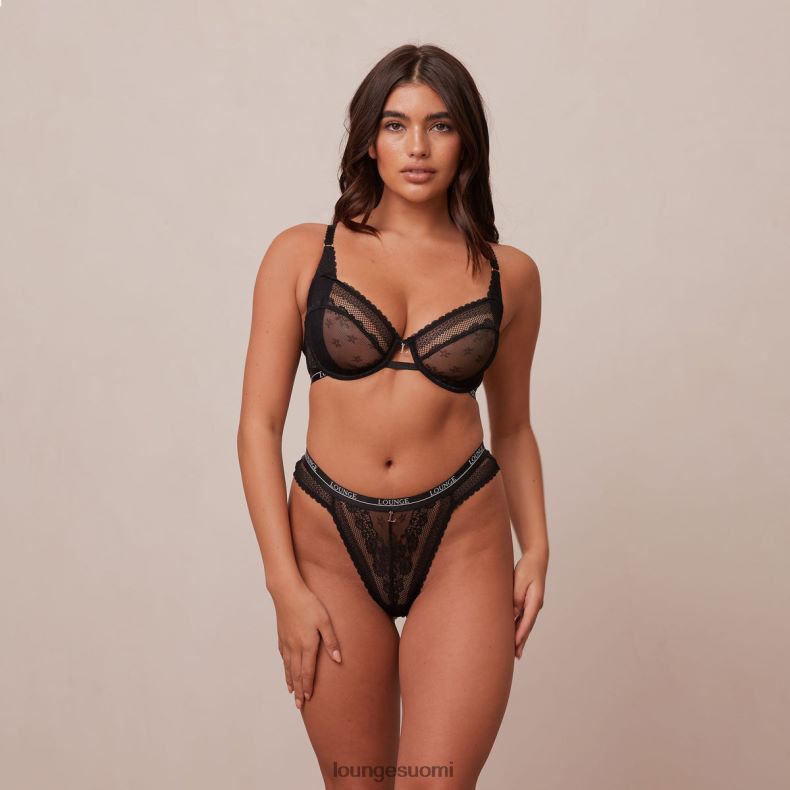 Lounge liberty parveke rintaliivit & stringit/housutsetti musta alusvaatteet naiset D46R2624