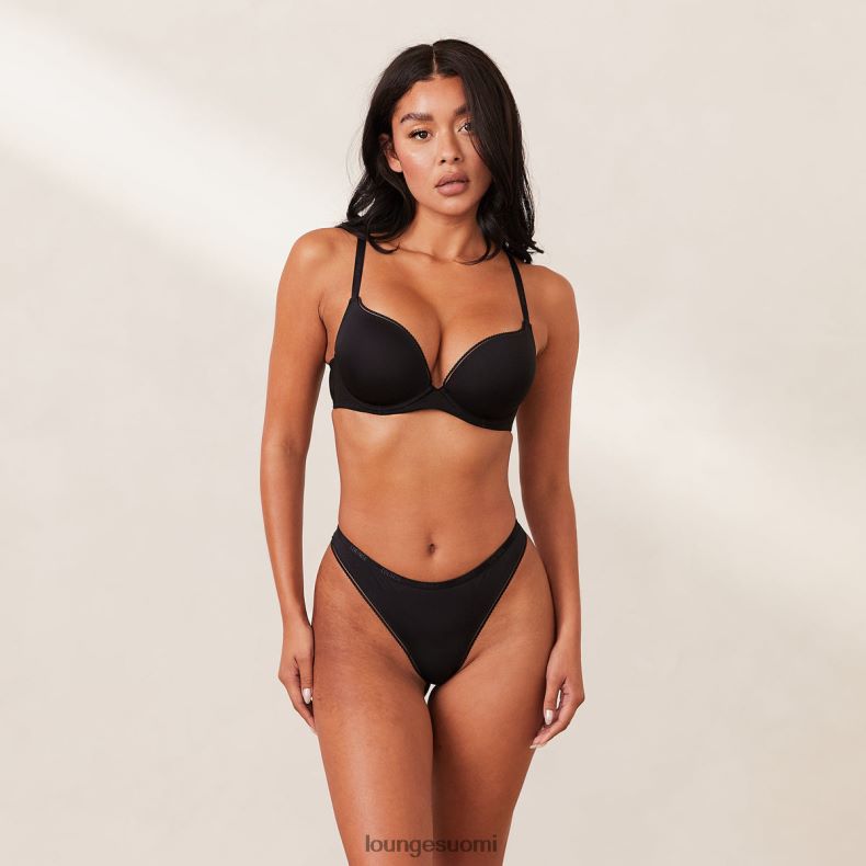 Lounge mukavuus push-up t-paitarintaliivit & stringit musta alusvaatteet naiset D46R26154