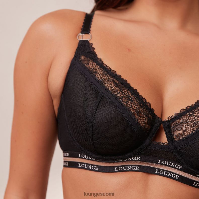 Lounge muodikkaat parvekeliivit & stringit/housutsetti musta alusvaatteet naiset D46R2669