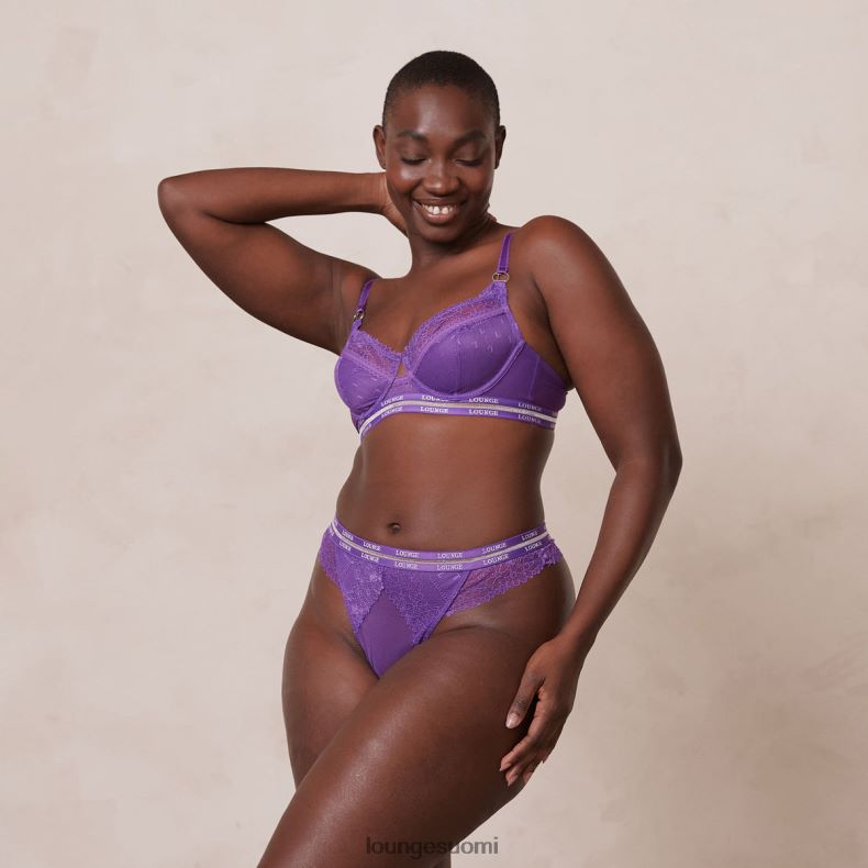 Lounge muodikkaat parvekeliivit & stringit/housutsetti violetti alusvaatteet naiset D46R2675