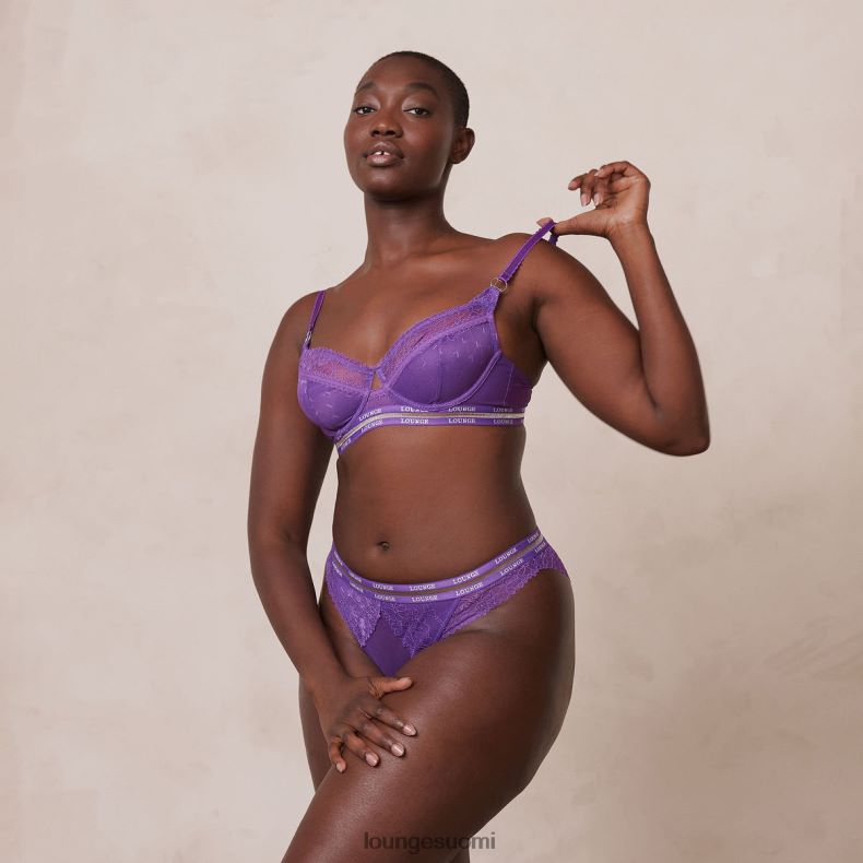Lounge muodikkaat parvekeliivit & stringit/housutsetti violetti alusvaatteet naiset D46R2675