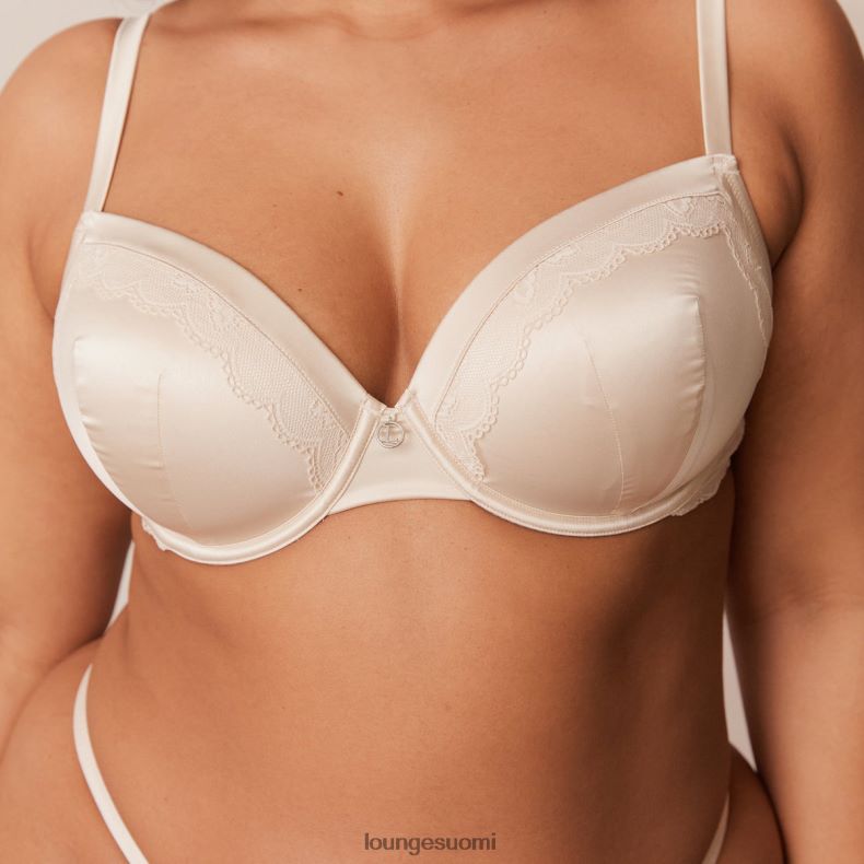 Lounge pehmeä satiini t-paita rintaliivit & stringit/housut setti latte alusvaatteet naiset D46R26143