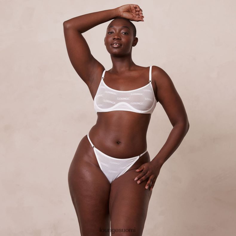Lounge rohkeat mesh-rintaliivit & stringit/housutsetti valkoinen alusvaatteet naiset D46R2641
