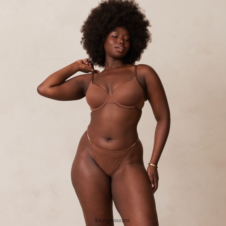 Lounge sileät klassiset t-paitarintaliivit & stringit/housut kastanja alusvaatteet naiset D46R26146