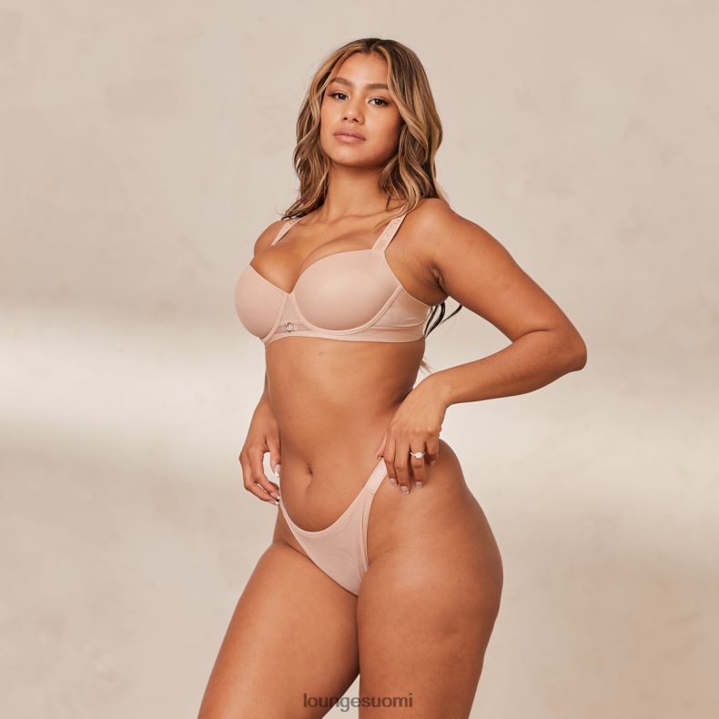 Lounge sileät mesh-t-paitarintaliivit & stringit/housut taupe alusvaatteet naiset D46R26127