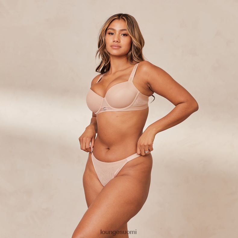 Lounge sileät mesh-t-paitarintaliivit & stringit/housut taupe alusvaatteet naiset D46R26127