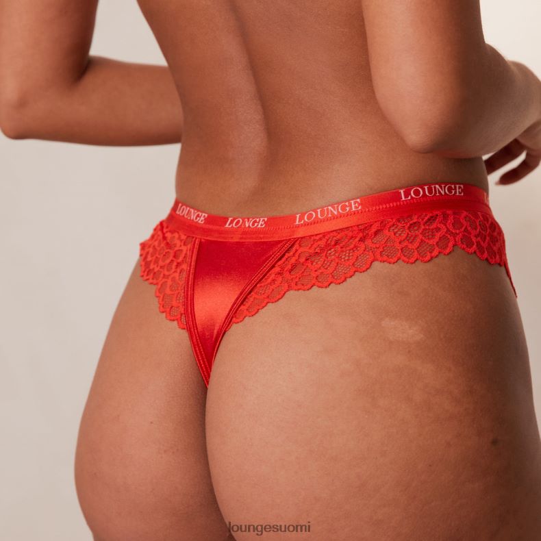 Lounge silkkiset parvekerintaliivit & stringit/housut punainen alusvaatteet naiset D46R2654