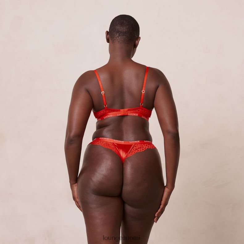 Lounge silkkiset parvekerintaliivit & stringit/housut punainen alusvaatteet naiset D46R2654