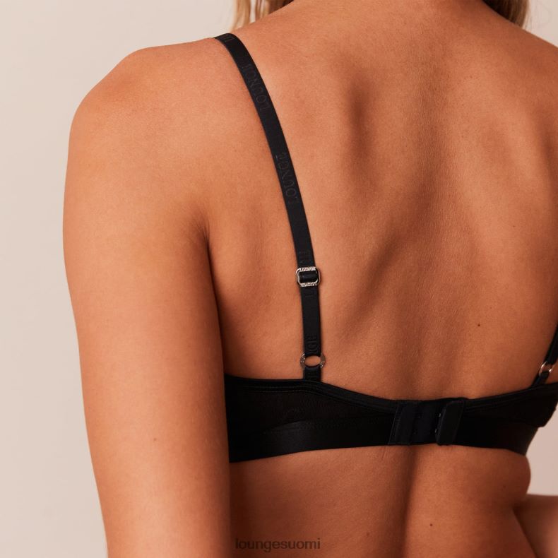 Lounge tyylikkäät parvekerintaliivit & stringit musta alusvaatteet naiset D46R2688