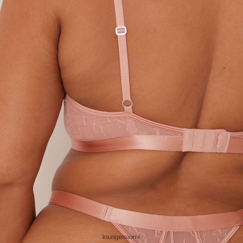 Lounge tyylikkäät parvekerintaliivit & stringit vaaleanpunainen alusvaatteet naiset D46R2697