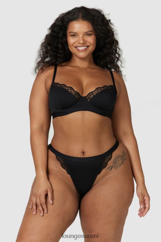 Lounge uurretut parvekeliivit & stringit/housutsetti musta alusvaatteet naiset D46R2673