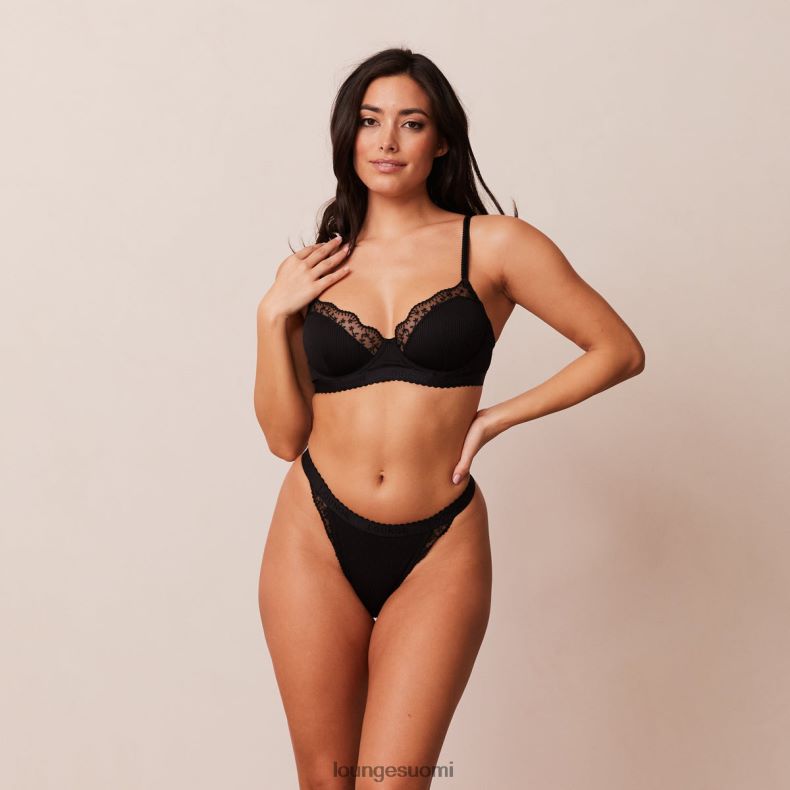 Lounge uurretut parvekeliivit & stringit/housutsetti musta alusvaatteet naiset D46R2673