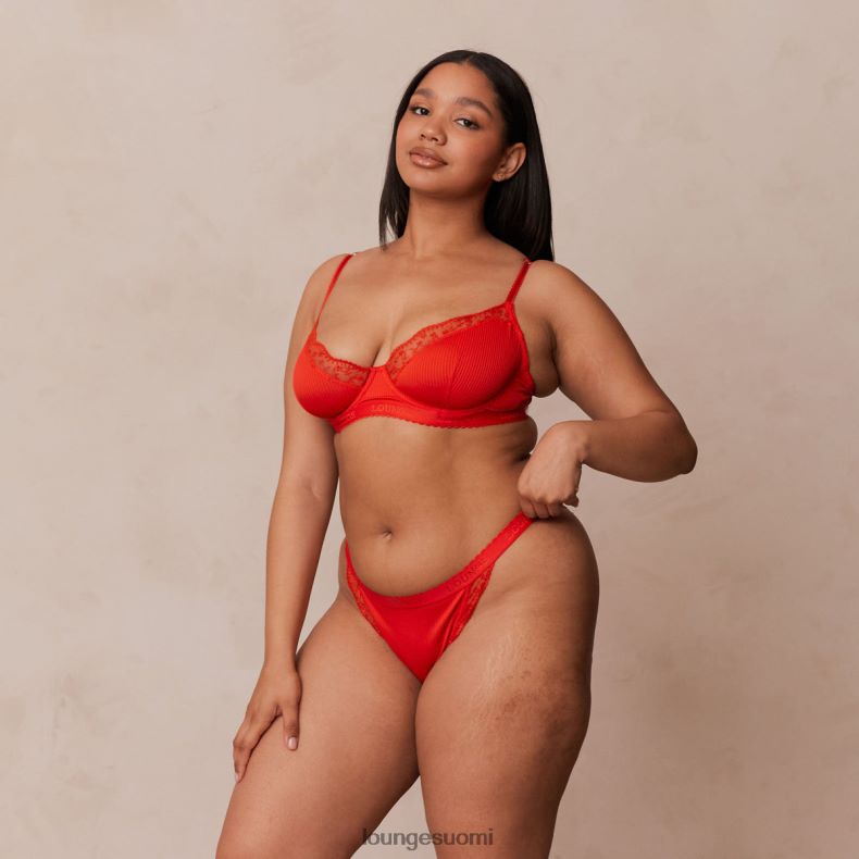 Lounge uurretut parvekeliivit & stringit/housutsetti punainen alusvaatteet naiset D46R26131