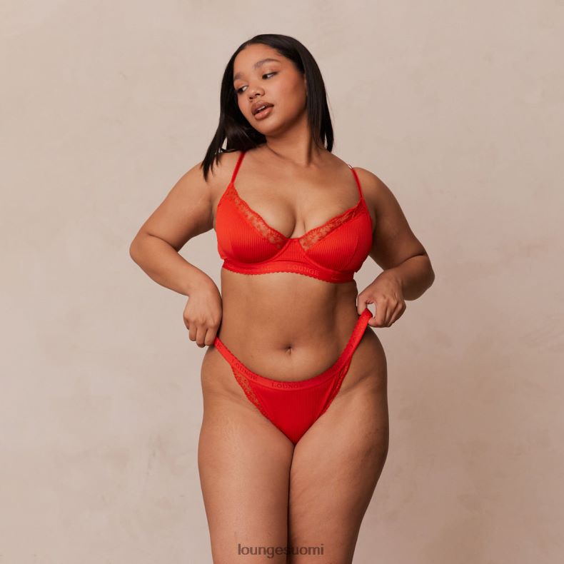 Lounge uurretut parvekeliivit & stringit/housutsetti punainen alusvaatteet naiset D46R26131