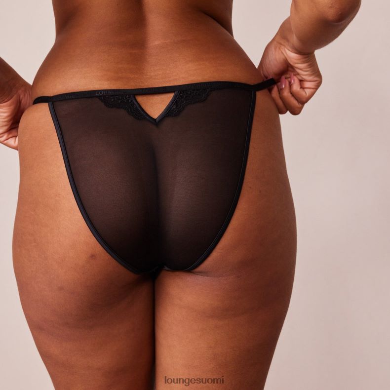 Lounge vietellä edessä kiinnitettävät parvekerintaliivit & stringit/housutsetti musta alusvaatteet naiset D46R26126