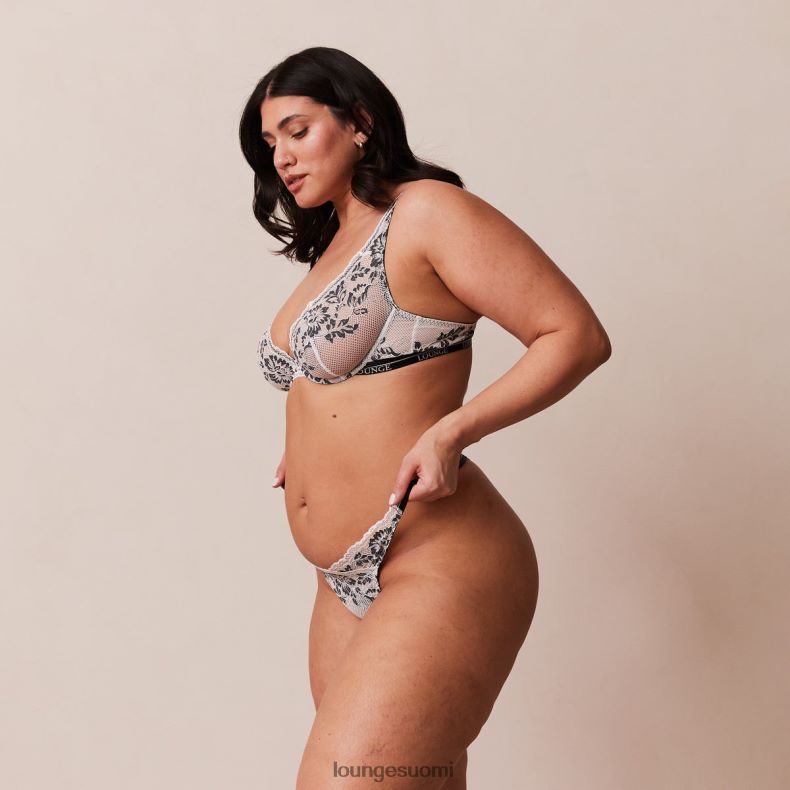 Lounge ylelliset parvekeliivit & stringit/housutsetti musta alusvaatteet naiset D46R264