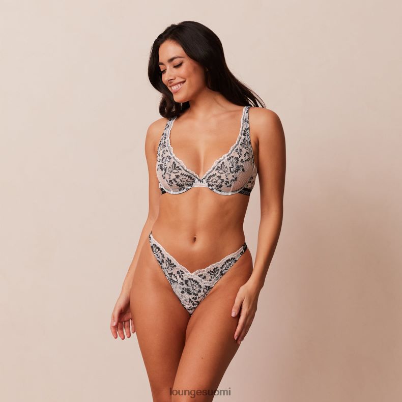 Lounge ylelliset parvekeliivit & stringit/housutsetti musta alusvaatteet naiset D46R264