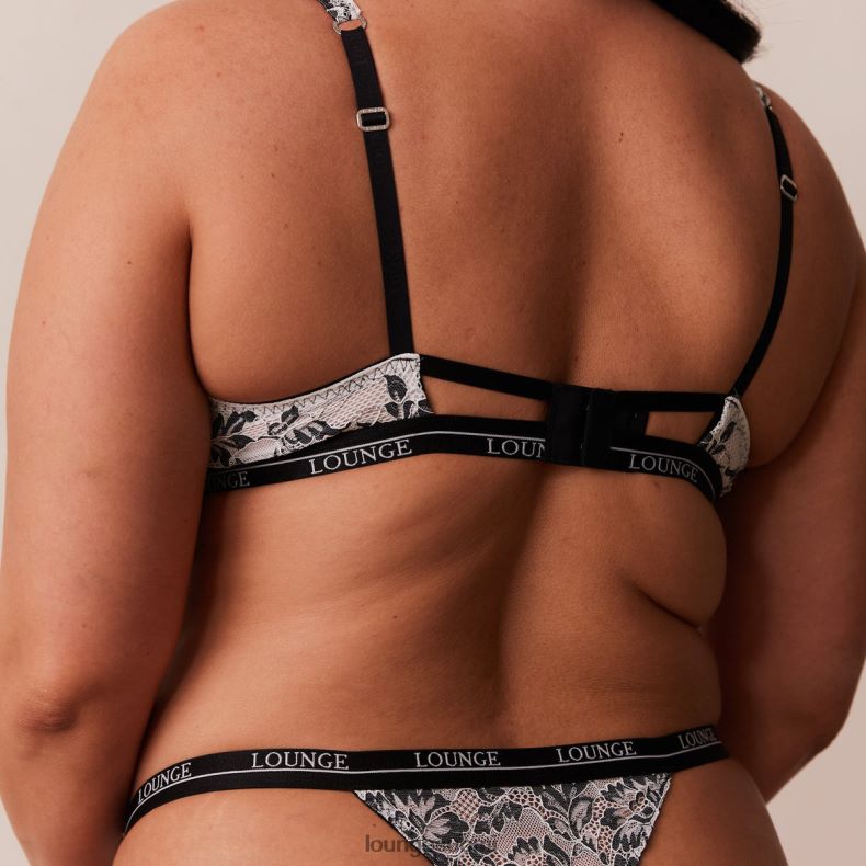 Lounge ylelliset parvekeliivit & stringit/housutsetti musta alusvaatteet naiset D46R264