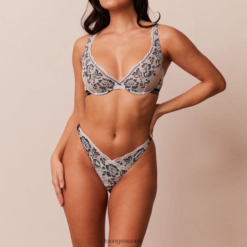 Lounge ylelliset parvekeliivit & stringit/housutsetti musta alusvaatteet naiset D46R264