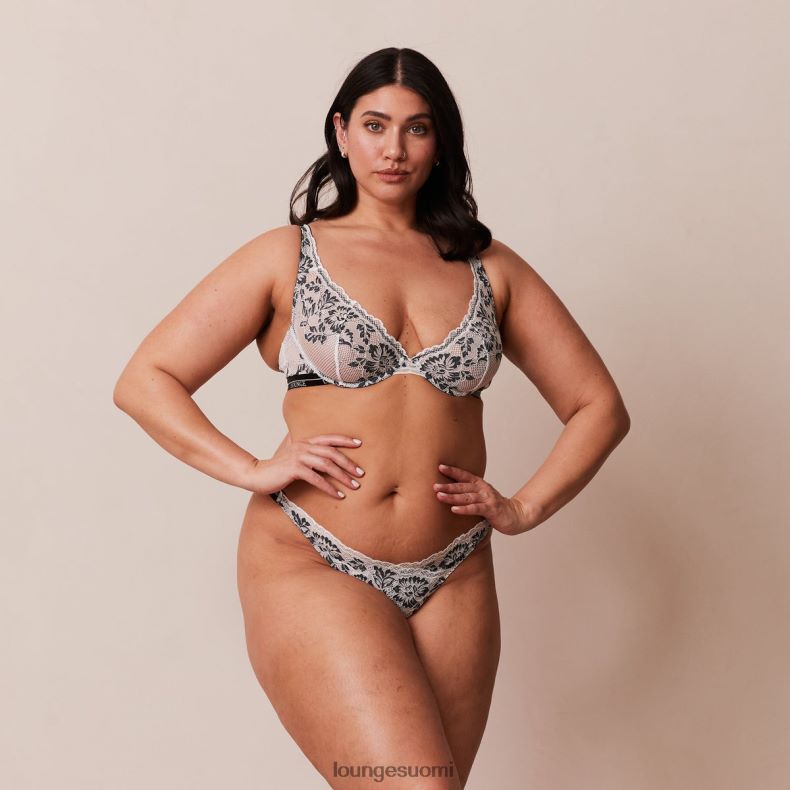 Lounge ylelliset parvekeliivit & stringit/housutsetti musta alusvaatteet naiset D46R264