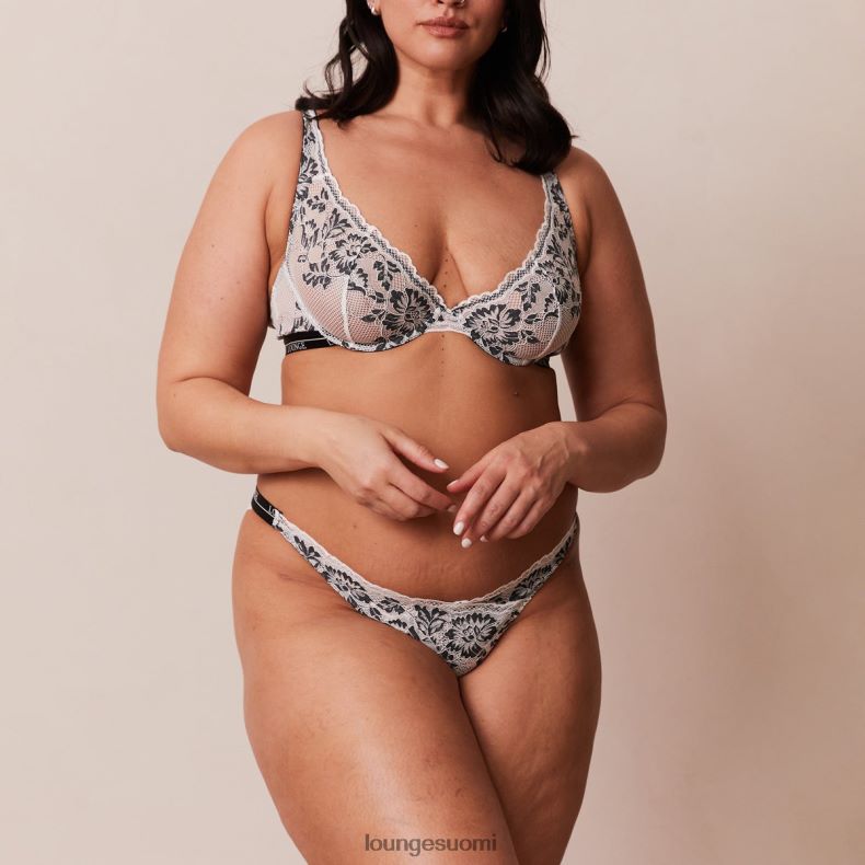 Lounge ylelliset parvekeliivit & stringit/housutsetti musta alusvaatteet naiset D46R264