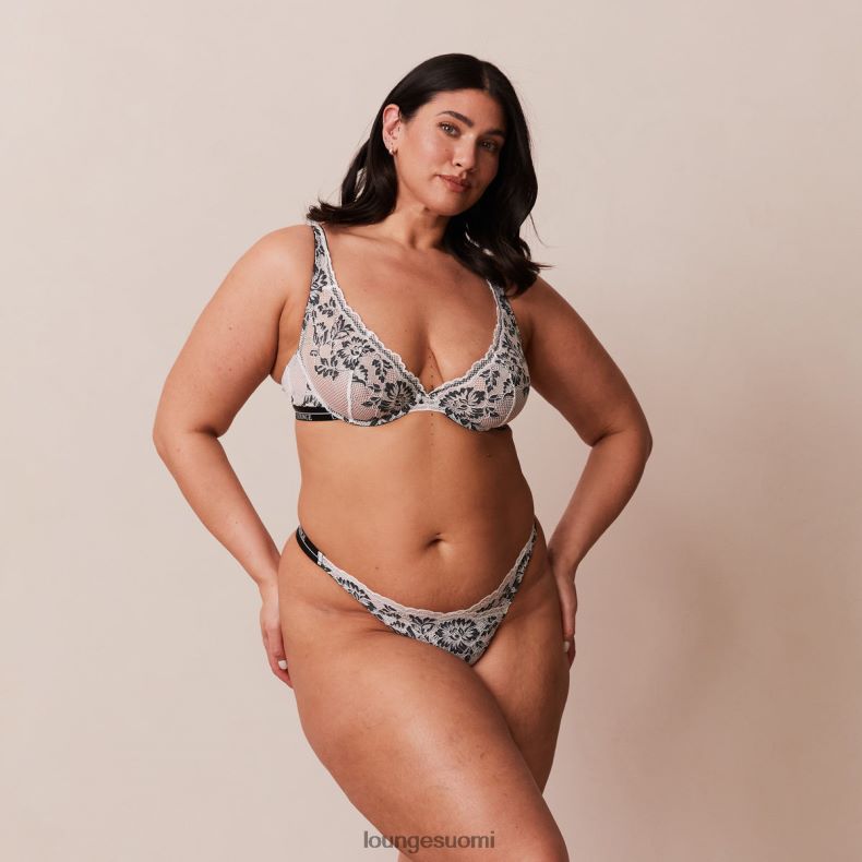 Lounge ylelliset parvekeliivit & stringit/housutsetti musta alusvaatteet naiset D46R264