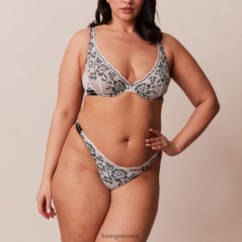 Lounge ylelliset parvekeliivit & stringit/housutsetti musta alusvaatteet naiset D46R264