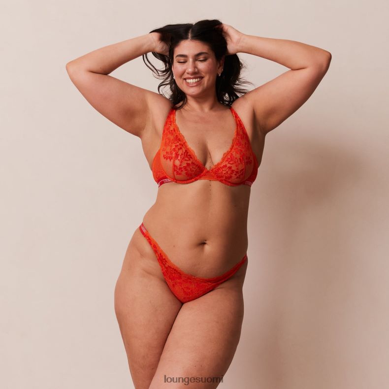 Lounge ylelliset parvekeliivit & stringit/housutsetti punainen alusvaatteet naiset D46R2649