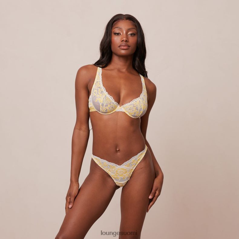 Lounge ylelliset parvekeliivit & stringit/housutsetti sitruuna alusvaatteet naiset D46R2621