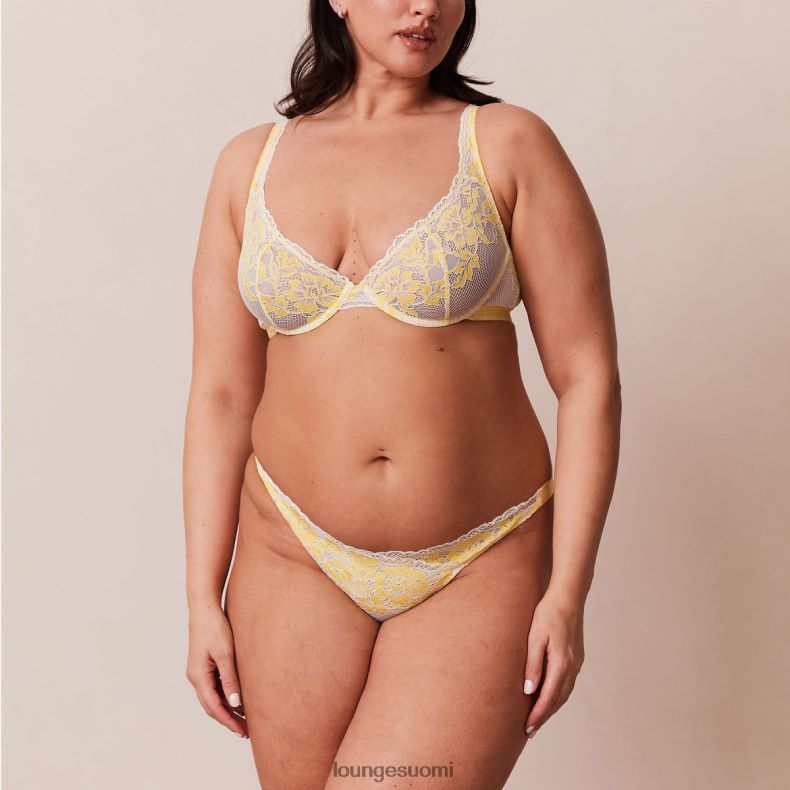 Lounge ylelliset parvekeliivit & stringit/housutsetti sitruuna alusvaatteet naiset D46R2621