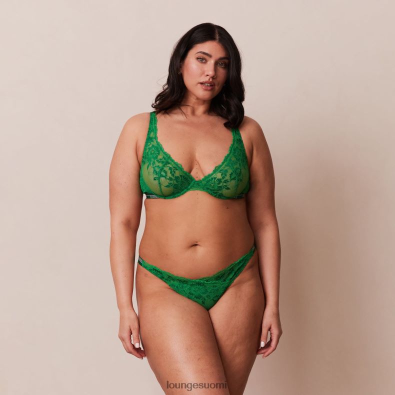 Lounge ylelliset parvekeliivit & stringit/housutsetti smaragdi alusvaatteet naiset D46R2625
