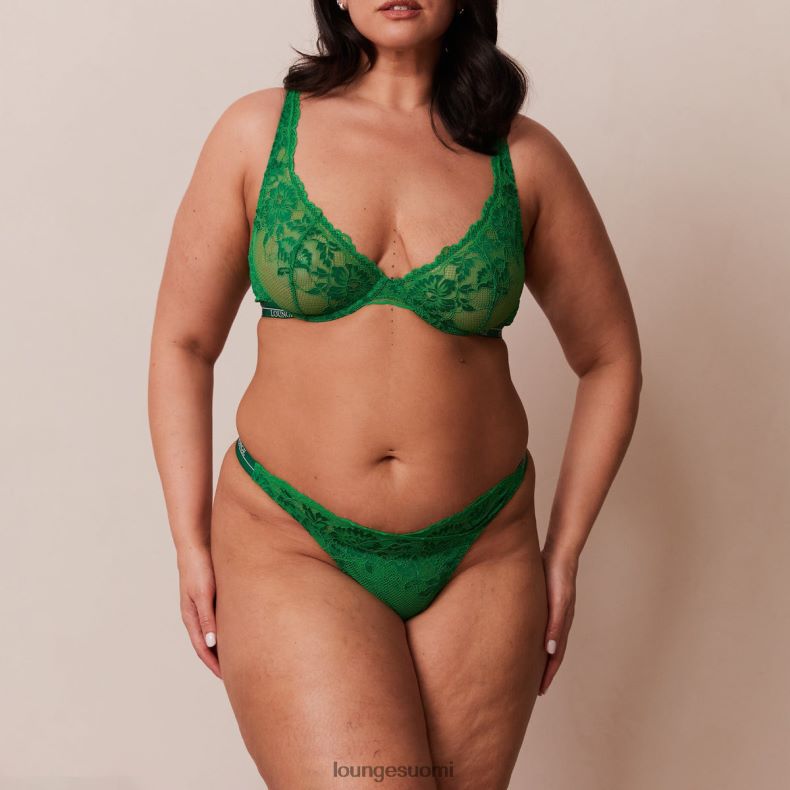 Lounge ylelliset parvekeliivit & stringit/housutsetti smaragdi alusvaatteet naiset D46R2625
