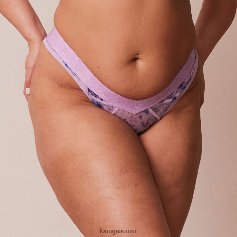 Lounge kukkainen mesh-remmi liila alusvaatteet naiset D46R26294
