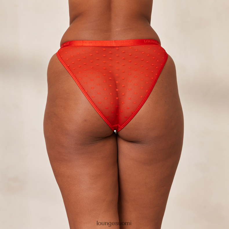 Lounge love heart mesh kolmiohousut punainen alusvaatteet naiset D46R26310