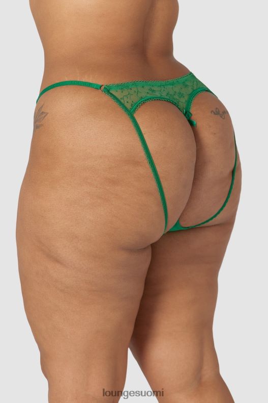 Lounge ohuet, avoimet selkähousut smaragdi alusvaatteet naiset D46R26253