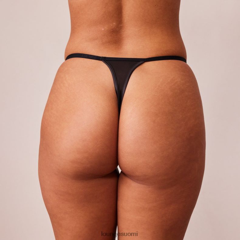 Lounge pehmeät satiiniset stringit musta alusvaatteet naiset D46R26488