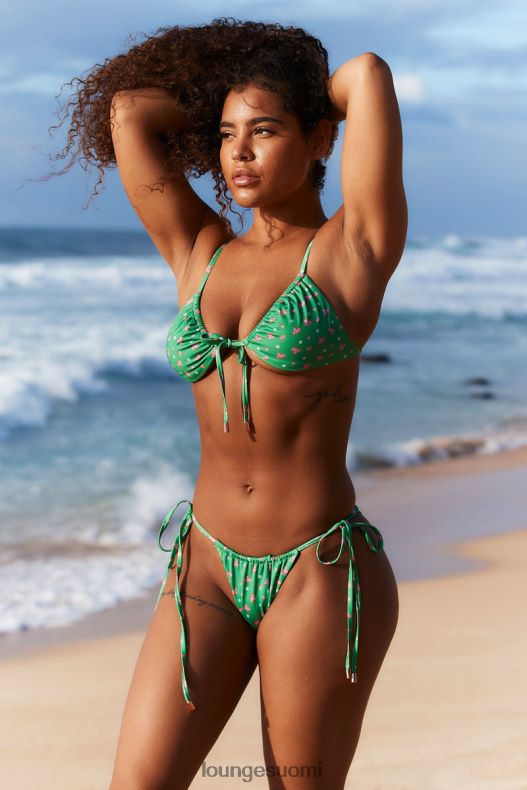 Lounge kukkainen bikinipaita vihreä uimapuvut naiset D46R26970