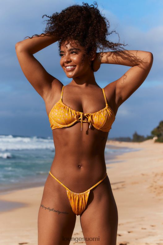Lounge kukkaiset bikinihousut keltainen uimapuvut naiset D46R26969