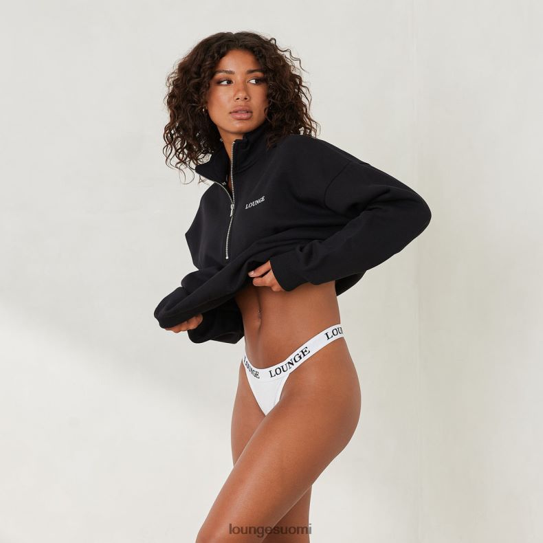 Lounge välttämätön ylimitoitettu neljännesvetoketjupusero musta vaatteet naiset D46R26877