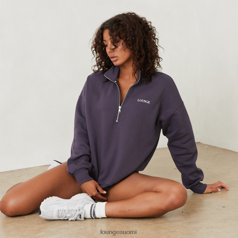 Lounge välttämätön ylimitoitettu neljännesvetoketjupusero savustettu sininen vaatteet naiset D46R26874