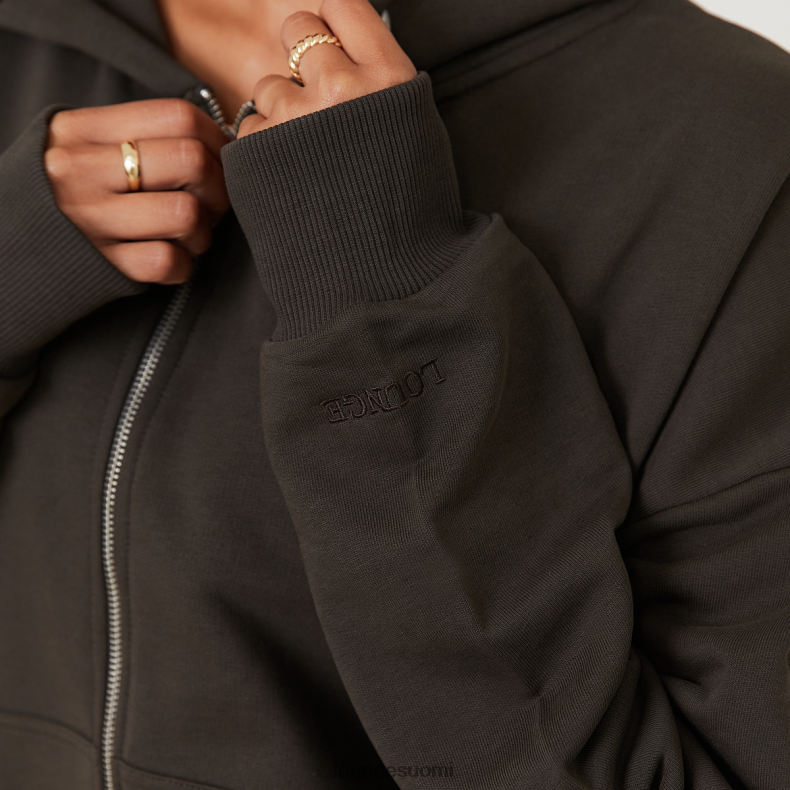 Lounge ylisuuri vetoketjullinen huppari x jess hunt pesty mustaksi vaatteet naiset D46R26805