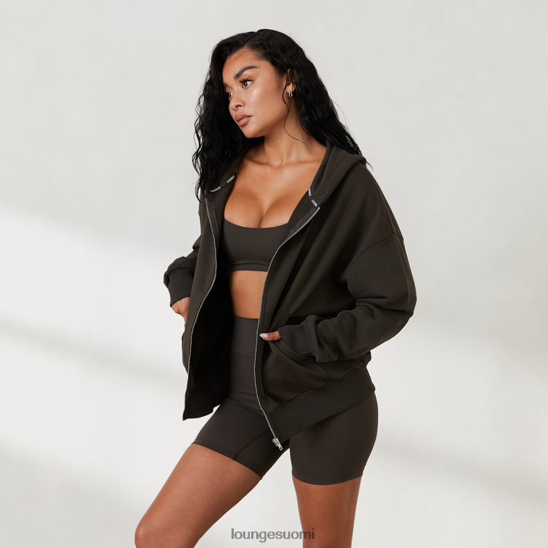 Lounge ylisuuri vetoketjullinen huppari x jess hunt pesty mustaksi vaatteet naiset D46R26805