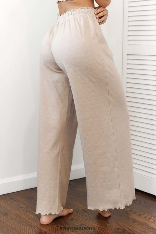 Lounge röyhelöiset pyjamahousut minkki vaatteet naiset D46R26942