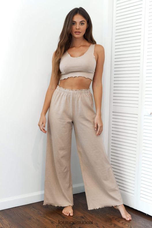 Lounge röyhelöiset pyjamahousut minkki vaatteet naiset D46R26942