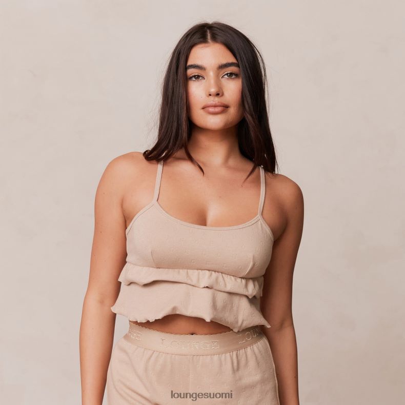 Lounge röyhelö pyjama-cami-toppi minkki vaatteet naiset D46R26916