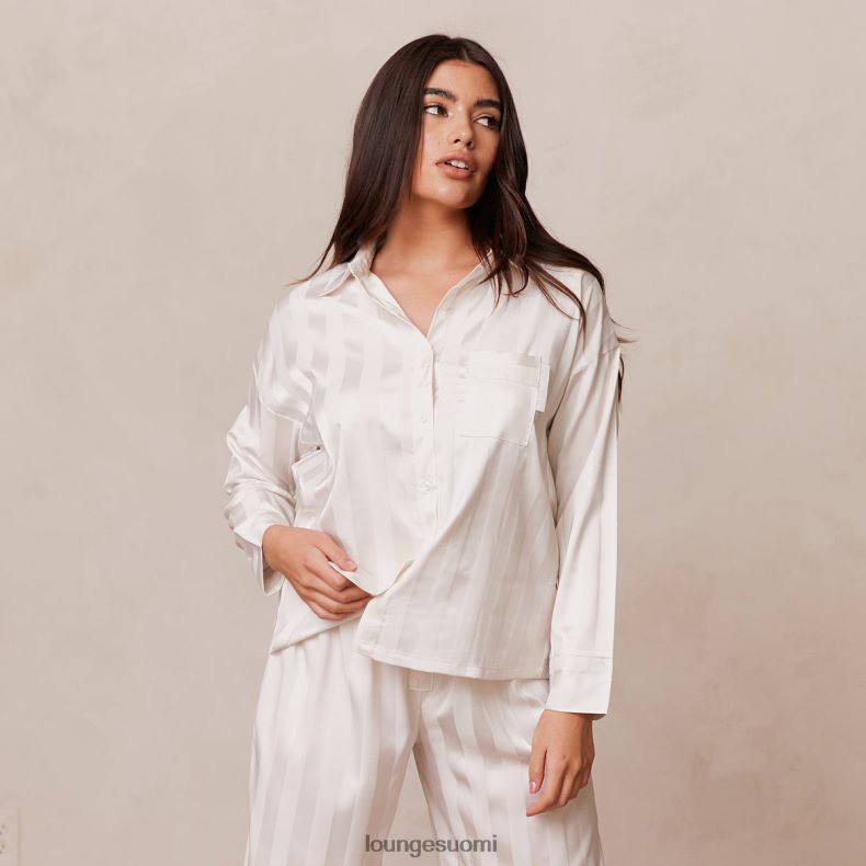 Lounge raidallinen satiininen pyjamapaita helmi vaatteet naiset D46R26930