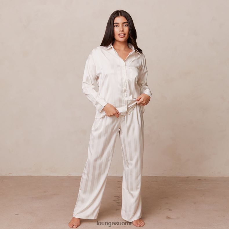 Lounge raidallinen satiininen pyjamapaita helmi vaatteet naiset D46R26930