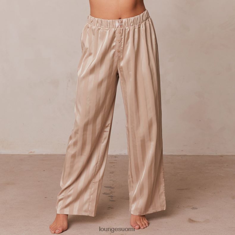 Lounge raidalliset satiiniset pyjamahousut minkki vaatteet naiset D46R26933