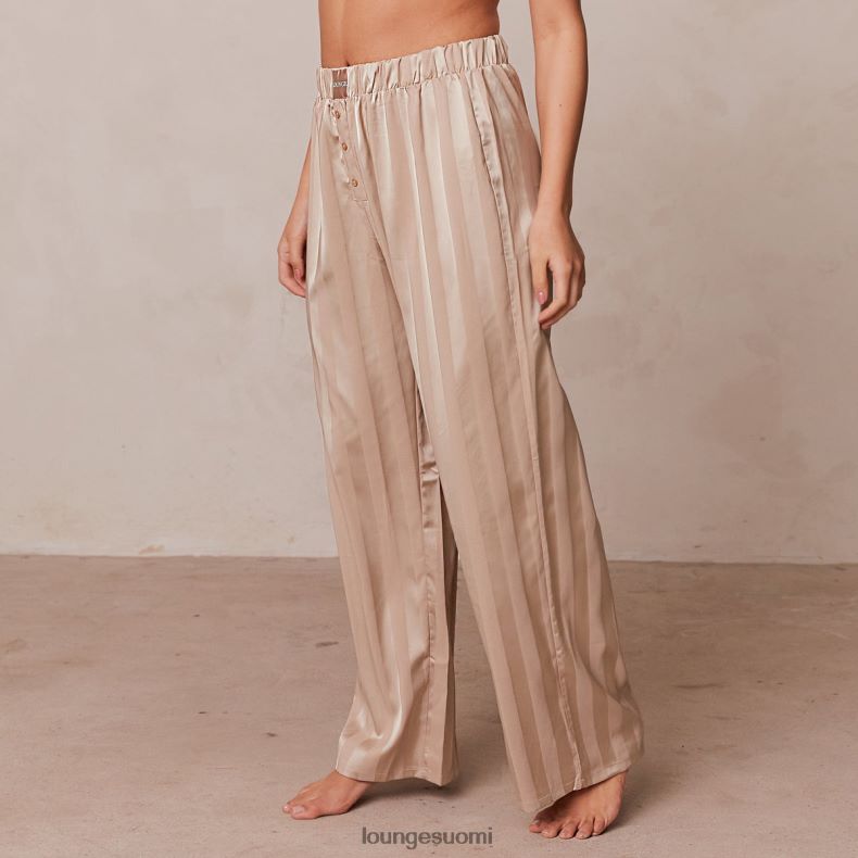 Lounge raidalliset satiiniset pyjamahousut minkki vaatteet naiset D46R26933